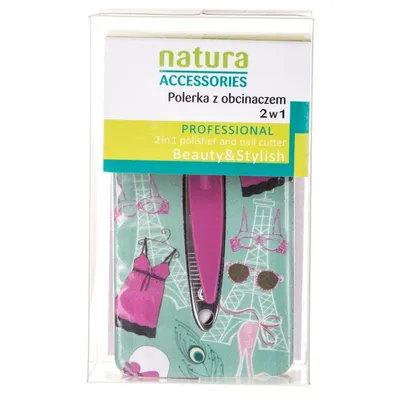 Natura Accessories Beauty & Stylish, 2 in 1 Polisher and Nail Cutter (Polerka z obcinaczem 2 w 1)