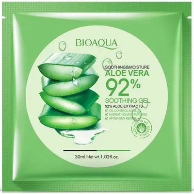Bioaqua Soothing & Moisture, Aloe Vera 92% Soothing Gel Mask (Żelowa maseczka do twarzy w płacie)