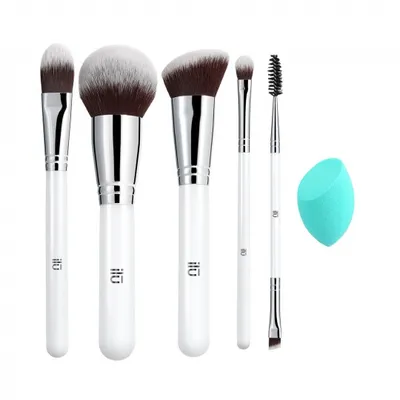 Ilu Everyday Essentials Brush Set (6-częściowy zestaw pędzli do makijażu z gąbką)