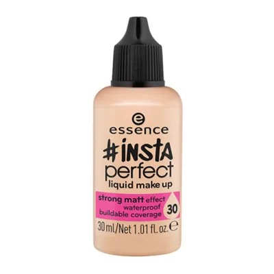 Essence #Insta Perfect, Liquid Make up (Matujący, wodoodporny podkład do twarzy)
