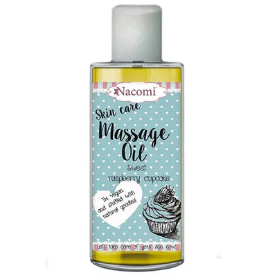 Nacomi Skin Care, Massage Oil Sweet Rassperry Cupcake (Olejek do masażu 'Słodka, malinowa babeczka')