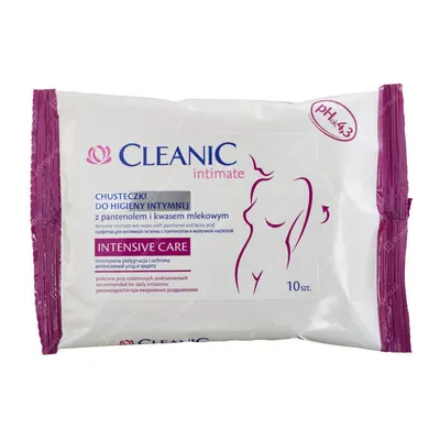 Cleanic Intimate, Chusteczki do higieny intymnej z pantenolem i kwasem mlekowym `Intensive Care`