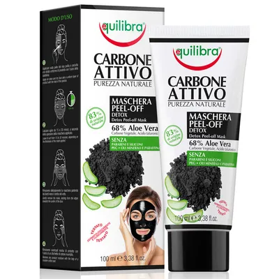 Equilibra Carbone Attivo Maschera Peel-off Detox (Maska do twarzy typu peel-off z aktywnym węglem)