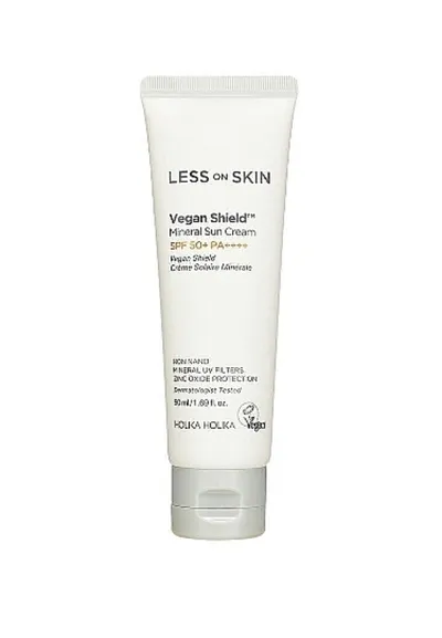 Holika Holika Less On Skin Vegan Shield Mineral Sun Cream SPF 50+ PA++++ (Wegański krem przeciwsłoneczny z filtrem)