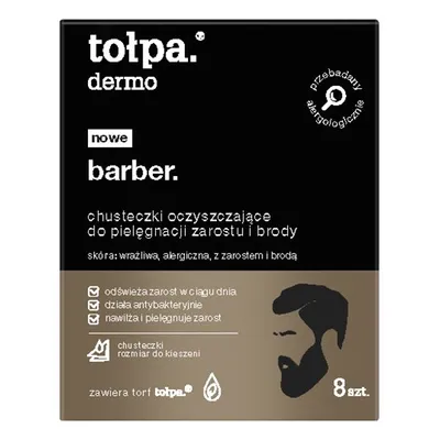 Tołpa Dermo Men, Barber, Chusteczki oczyszczające do pielęgnacji zarostu i brody