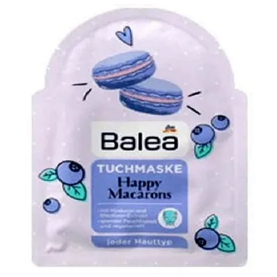 Balea Tuchmaske Happy Macarons (Maska w płacie `Szczęśliwy makaronik`)