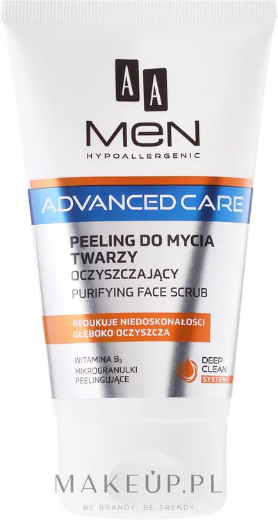 AA Men, Advanced Care, Peeling do mycia twarzy oczyszczający