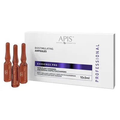 Apis Exosomes Pro, Biostimulating Ampoules (Biostymulujące ampułki z roślinnymi egzosomami i egzopolisacharydami morskimi)