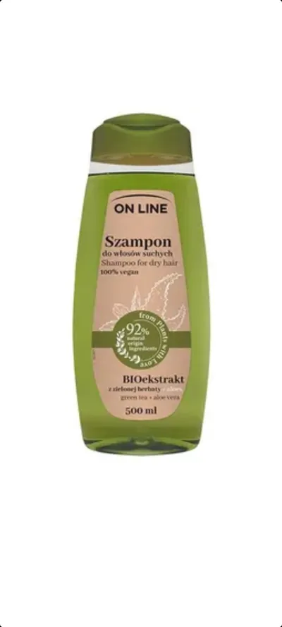 On Line From Plants With Love, Szampon do włosów suchych `BIOekstrakt z zielonej herbaty i aloes`