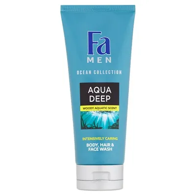Fa Men Ocean Collection, Aqua Deep Intensively Caring Body Hair & Face Wash (Żel do mycia ciała , twarzy i włosów)