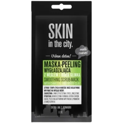 Skin in the City Urban Detox, Smoothing Scrub-mask with Charcoal and White Clay (Maska-peeling wygładzająca z węglem i białą glinką)