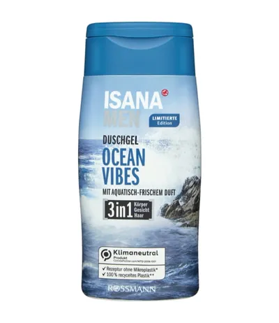 Isana Men, Ocean Vibes 3 in 1 Duschgel (Żel pod prysznic 3 w 1)
