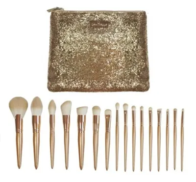 Glam Shop Set pędzli z kosmetyczką `Gold`