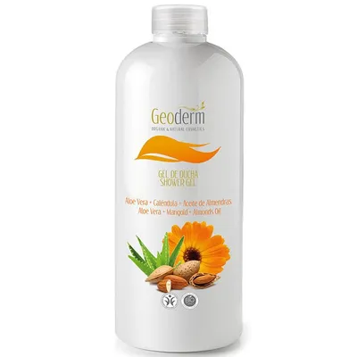 Geoderm Shower Gel Aloe Vera, Marigold, Almonds Oil (Żel pod prysznic z aloesem, nagietkiem i migdałami)