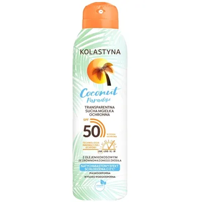 Kolastyna Coconut Paradise,Transparentna  sucha mgiełka ochronna SPF50 (stara wersja)