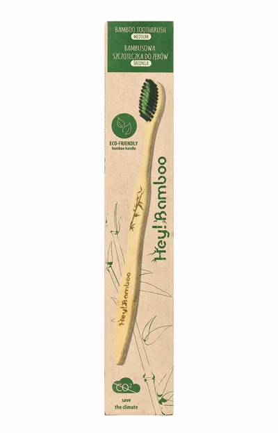 Hey! Bamboo Bamboo Toothbrush Medium (Bambusowa szczoteczka do zębów średnia)