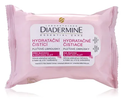 Diadermine Essential Care, Oczyszczające chusteczki do twarzy do cery wrażliwej i suchej