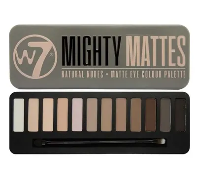 W7 Mighty Mattes, Natural Nudes Matte Eye Colour Palette (Paletka 12 matowych cieni do powiek)