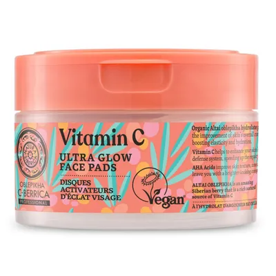 Natura Siberica Oblepikha C-berrica Professional, Vitamin C Ultra Glow Face Pads (Rozświetlające płatki do twarzy z witaminą C)