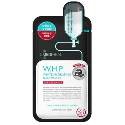 Mediheal W.H.P. White Hydrating Black Mask Ex (Czarna maska w płachcie  nawilżająco-wybielająca)