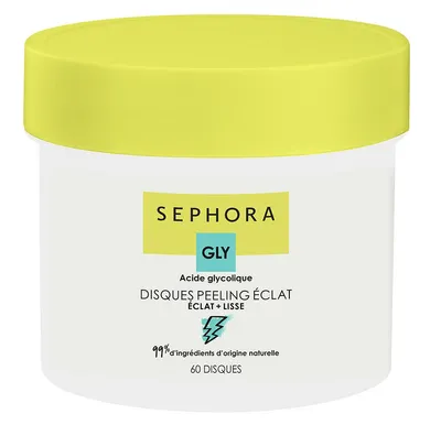 Sephora Collection, GLY Acide Glycolique Disques Peeling Eclat [Glycolic Acid Peeling Pads] (Płatki do demakijażu z kwasem glikolowym)