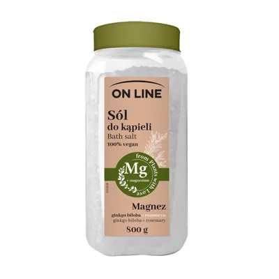 On Line From Plants With Love, Sól do kąpieli z magnezem `Rozmaryn & Ginkgo Biloba`