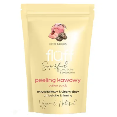 Fluff Superfood, Coffe Scrub Anticellulite & Firming Coffee & Peach (Ujędrniający i antycellulitowy peeling do ciała `Kawa i brzoskwiniaa`)