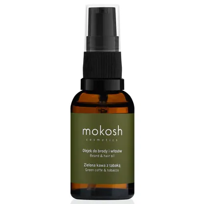 Mokosh Cosmetics Olejek do brody i włosów `Zielona kawa z tabaką`