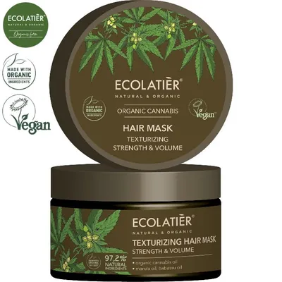 Ecolatier Organic Cannabis, Texturizing Hair Mask Strength & Volume (Teksturyzująca maska do włosów `Moc i objętość`)