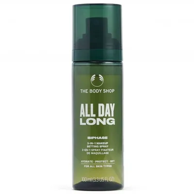 The Body Shop All Day Long Biphase 3 in 1 Setting Spray (Dwufazowy spray utrwalający makijaż)