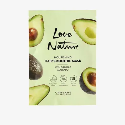 Oriflame Love Nature, Nourishing Hair Smoothie Mask (Odżywcza maska do włosów z organicznym awokado (nowa wersja))