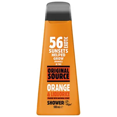 Original Source Orange & Liquorice, Showe Gel (Żel pod prysznic o zapachu świeżej pomarańczy z lukrecją)