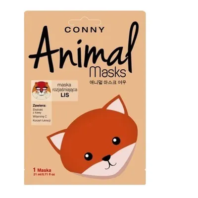Conny Animal Masks,  Maska rozjaśniająca do twarzy `Lis`