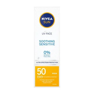 Nivea Sun, UV Face Soothing Sensitive  SPF 50 (Krem do twarzy  z filtrem SPF 50)
