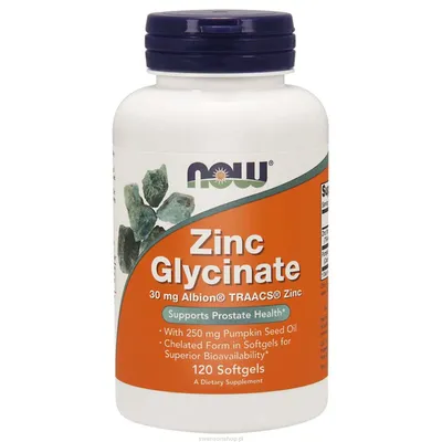 Now Foods Zinc Glycinate (Chelat cynku i olej z pestek dyni)