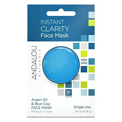 Andalou Naturals Instant Clarity, Argan Oil & Blue Clay Face Mask (Oczyszczająca maseczka do twarzy z olejkiem arganowym i niebieską glinką)