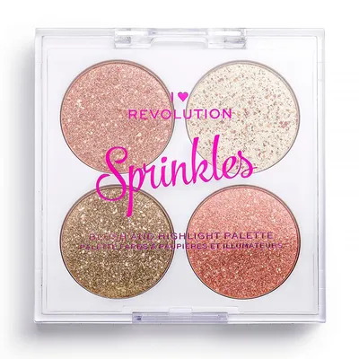 I Heart Revolution Blush & Sprinkles, Blush & Highlight Palette (Paleta róży i rozświetlaczy (różne rodzaje))