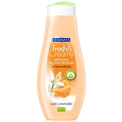 Soraya Fresh & Creamy, Kremowy żel pod prysznic z hydrooliwką `Miód i mandarynka`