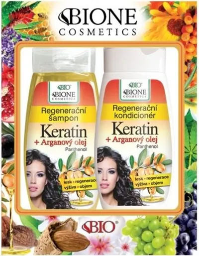 Bione Cosmetics Odżywka do włosów `Keratyna + olej arganowy`