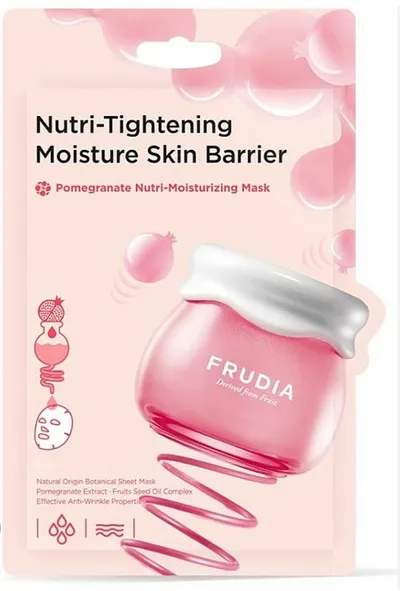 Frudia Pomegranate, Nutri-Tughtening Moisture Skin Barrier Sheet Mask (Granat, Odżywczo-nawilżająca maska w płachcie (nowa wersja))