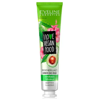 Eveline Cosmetics I Love Vegan Food, Regenerujący krem do rąk `Awokado i hibiskus`