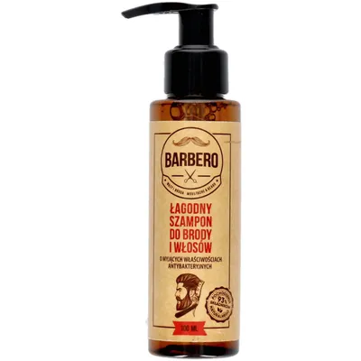 Barbero Łagodny szampon do brody i włosów o myjących właściwościach antybakteryjnych