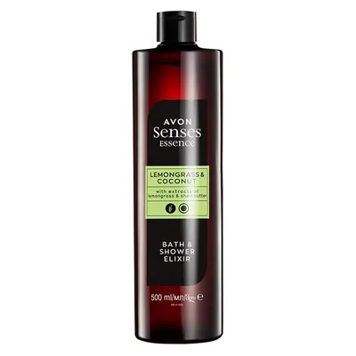 Avon Senses, Essence Lemongrass & Coconut Bath & Shower Elixir (Eliksir do kąpieli i pod prysznic Trawa cytrynowa i kokos)