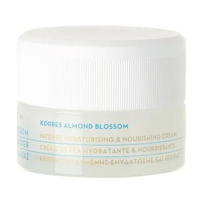 Korres Almond Blossom, Intense Mosturisig & Nourishing Cream (awilżająco-odżywczy krem na dzień z ekstraktem z kwiatu migdałowca do cery suchej i bardzo suchej)