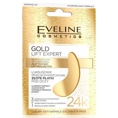 Eveline Cosmetics Gold Lift Expert, Luksusowe przeciwzmarszczkowe złote płatki pod oczy
