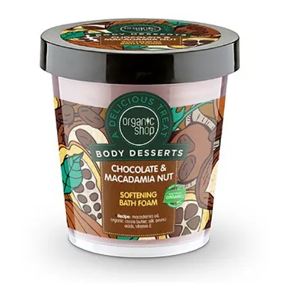 Organic Shop Chocolate & Macadamia Nut, Softening Bath Foam (Zmiękczająca pianka do kąpieli ' Czekolada i makadamia')