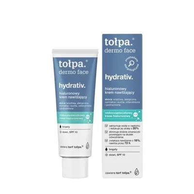 Tołpa Dermo face, Hydrativ, Hialuronowy krem nawilżający bogaty SPF 10