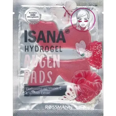 Isana Hydrogel Augenpads Vitamin C & Himbeere Extrakt (Hydrożelowe płatki pod oczy `Witamina C i malina`)