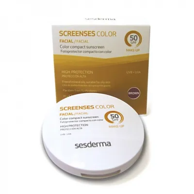Sesderma Screenses, Color Compact Brown SPF 50 (Kompakt - bloker koloryzująco - ochronny)
