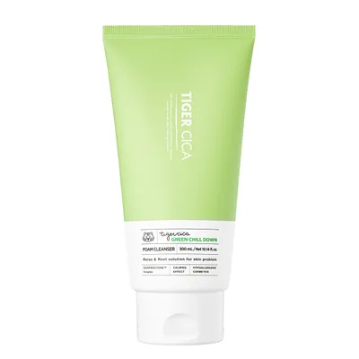 It's Skin Tiger Cica Green Chill Down Foam Cleanser (Głęboko oczyszczająca pianka do mycia twarzy)